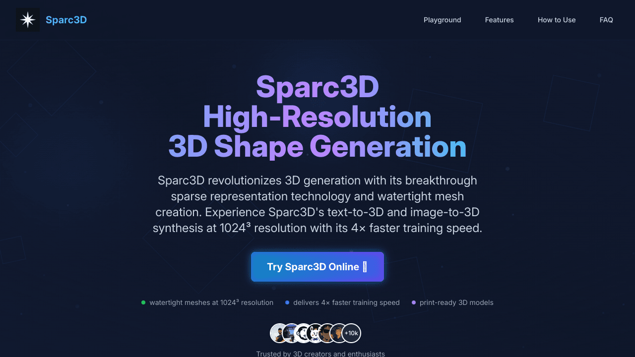 Sparc3D — Revolutionary 3D Generation