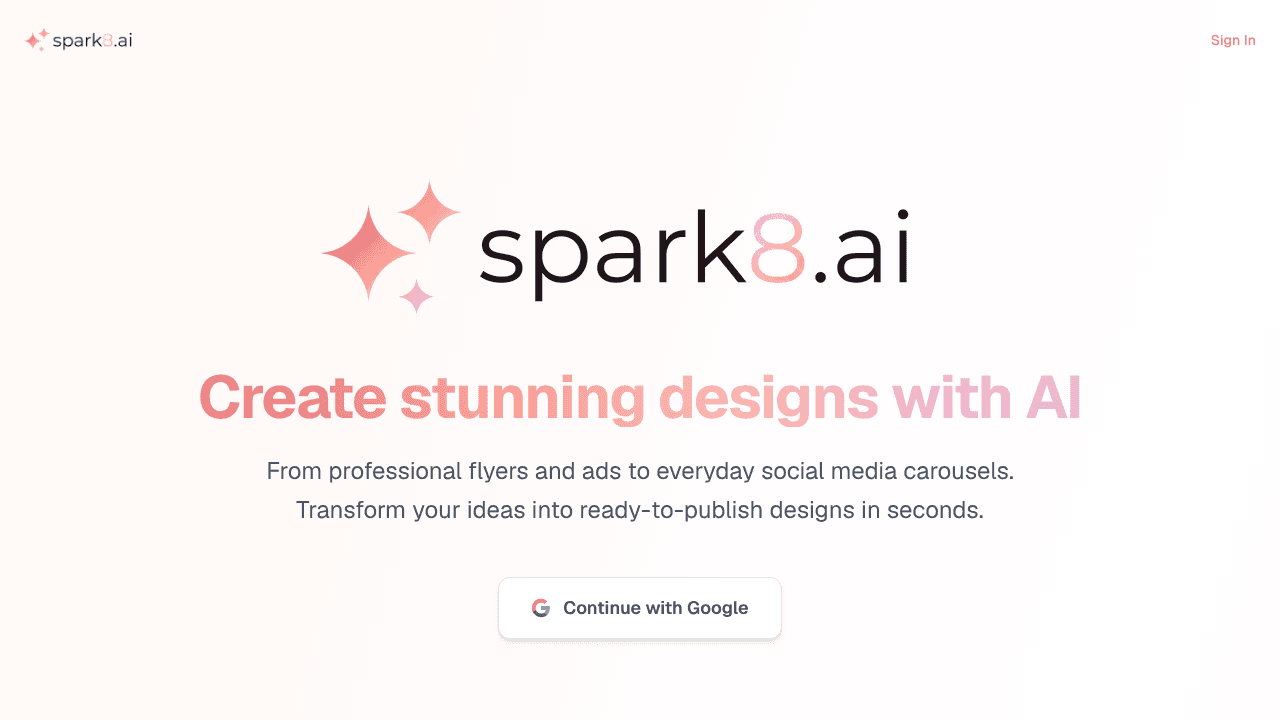 Spark8.ai website screenshot