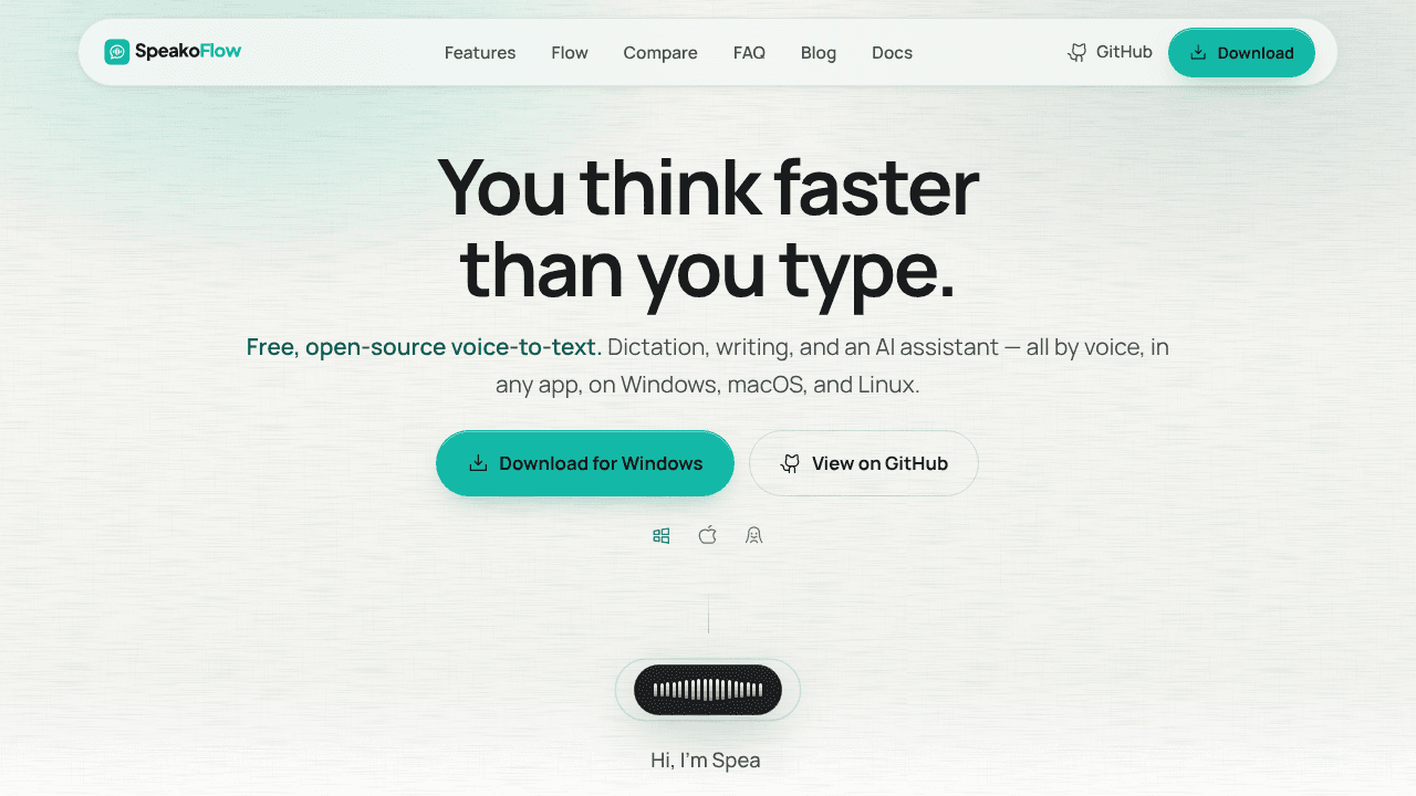 SpeakoFlow website screenshot