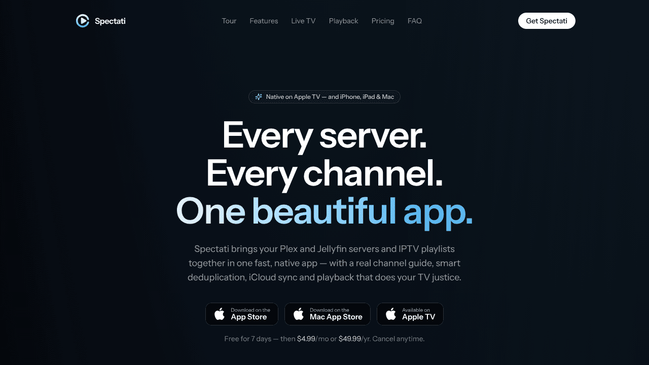 Spectati website screenshot