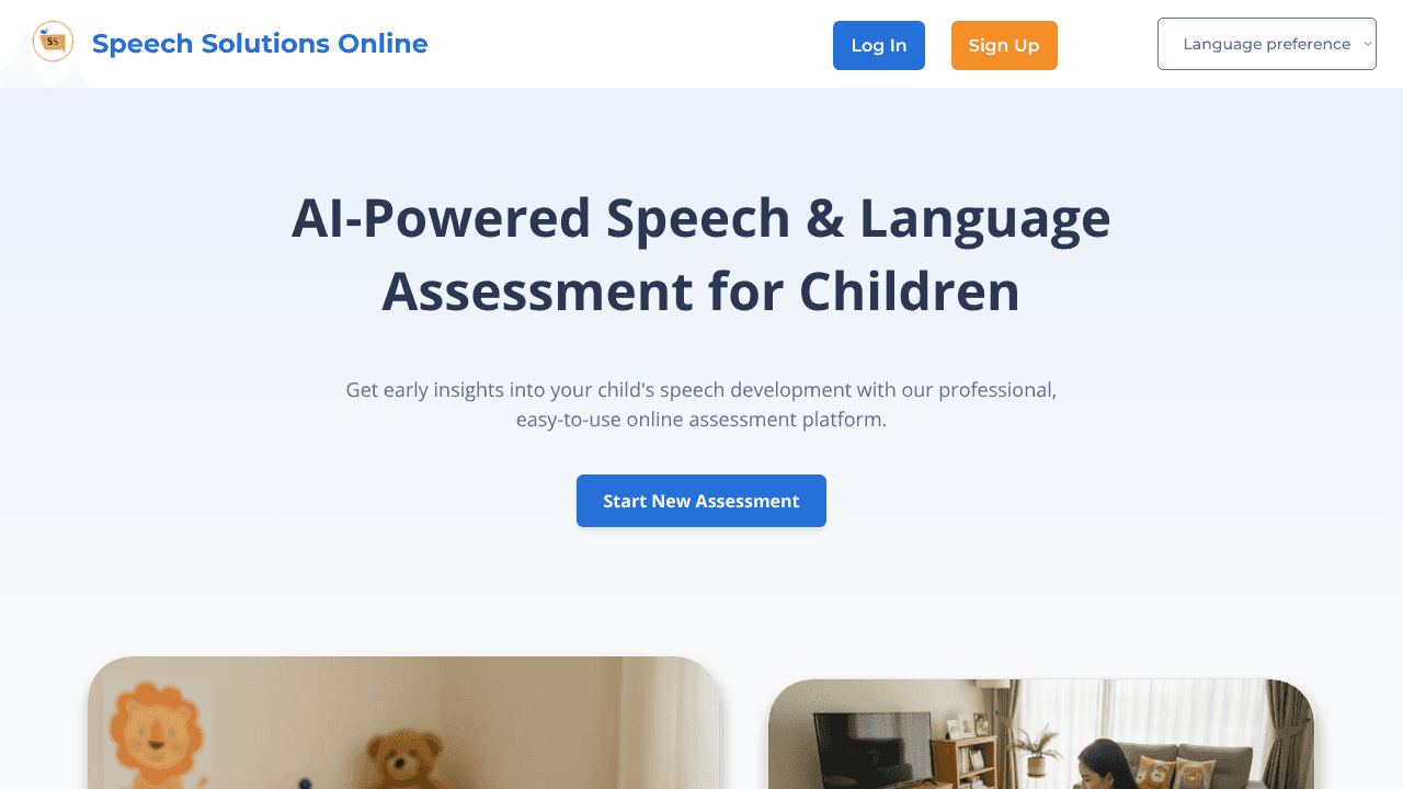 Speech Solutions Online website screenshot
