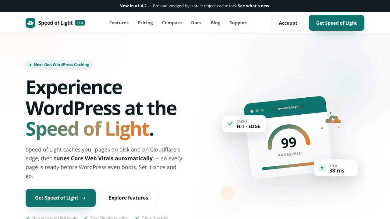 Speed of Light (PRO) website screenshot