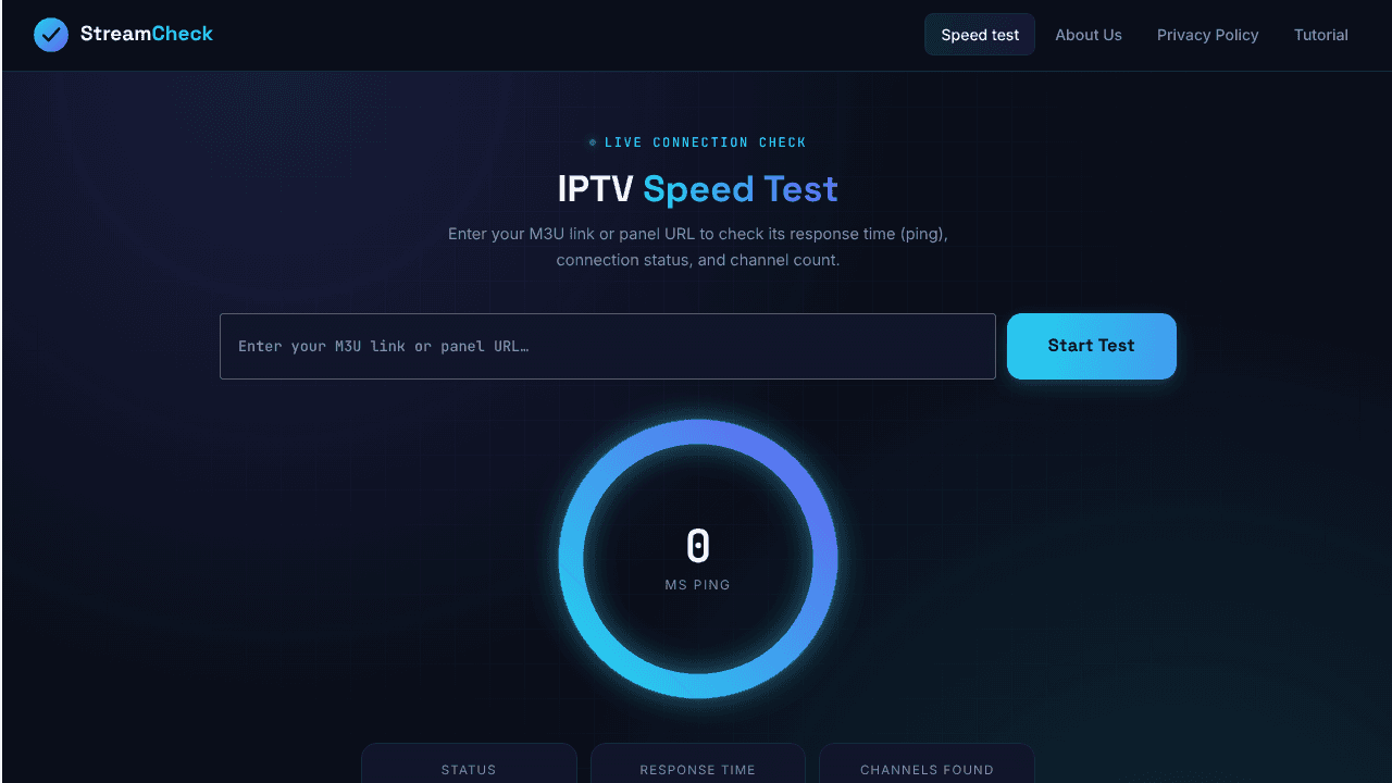 Speed Test Stream website screenshot