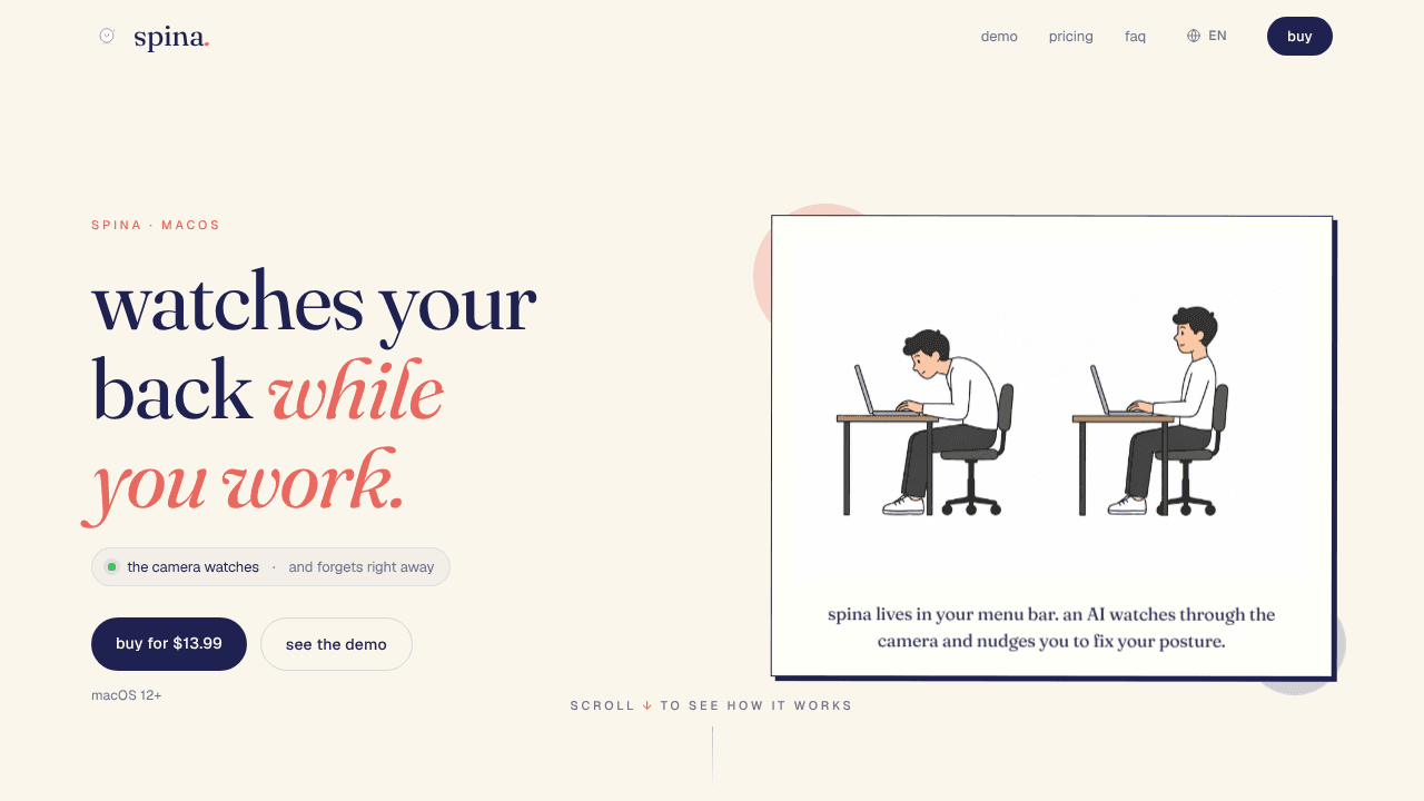 spina website screenshot