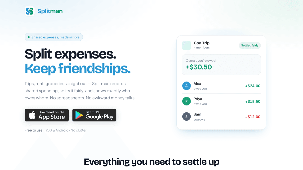 Splitman website screenshot