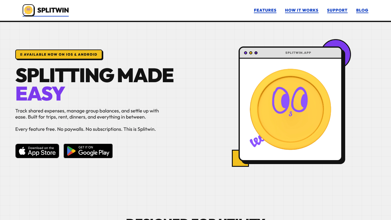 Splitwin website screenshot