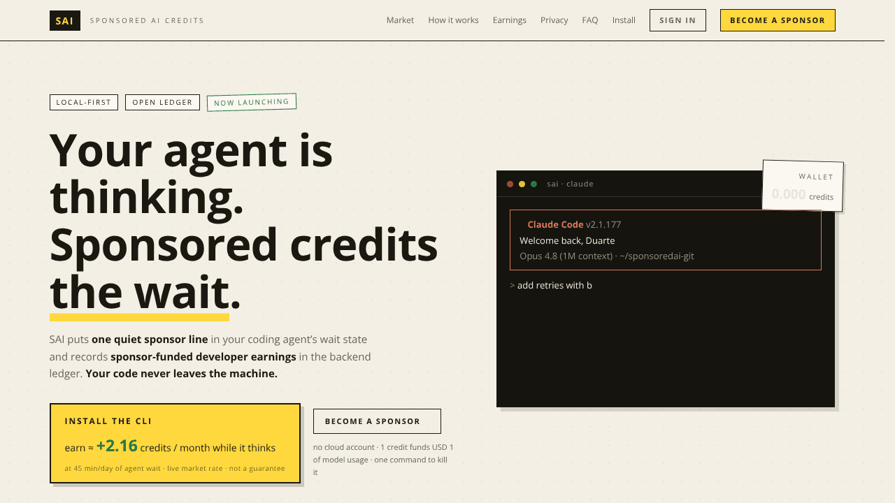 SponsoredAI website screenshot