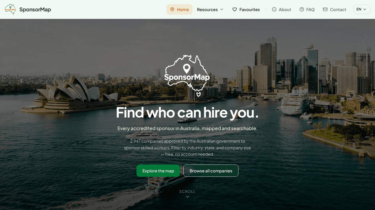 SponsorMap — Find who can hire you website screenshot