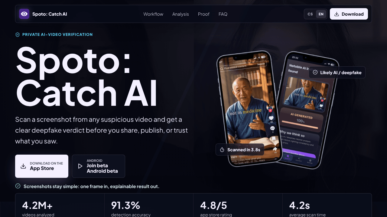 Spoto: Catch AI website screenshot
