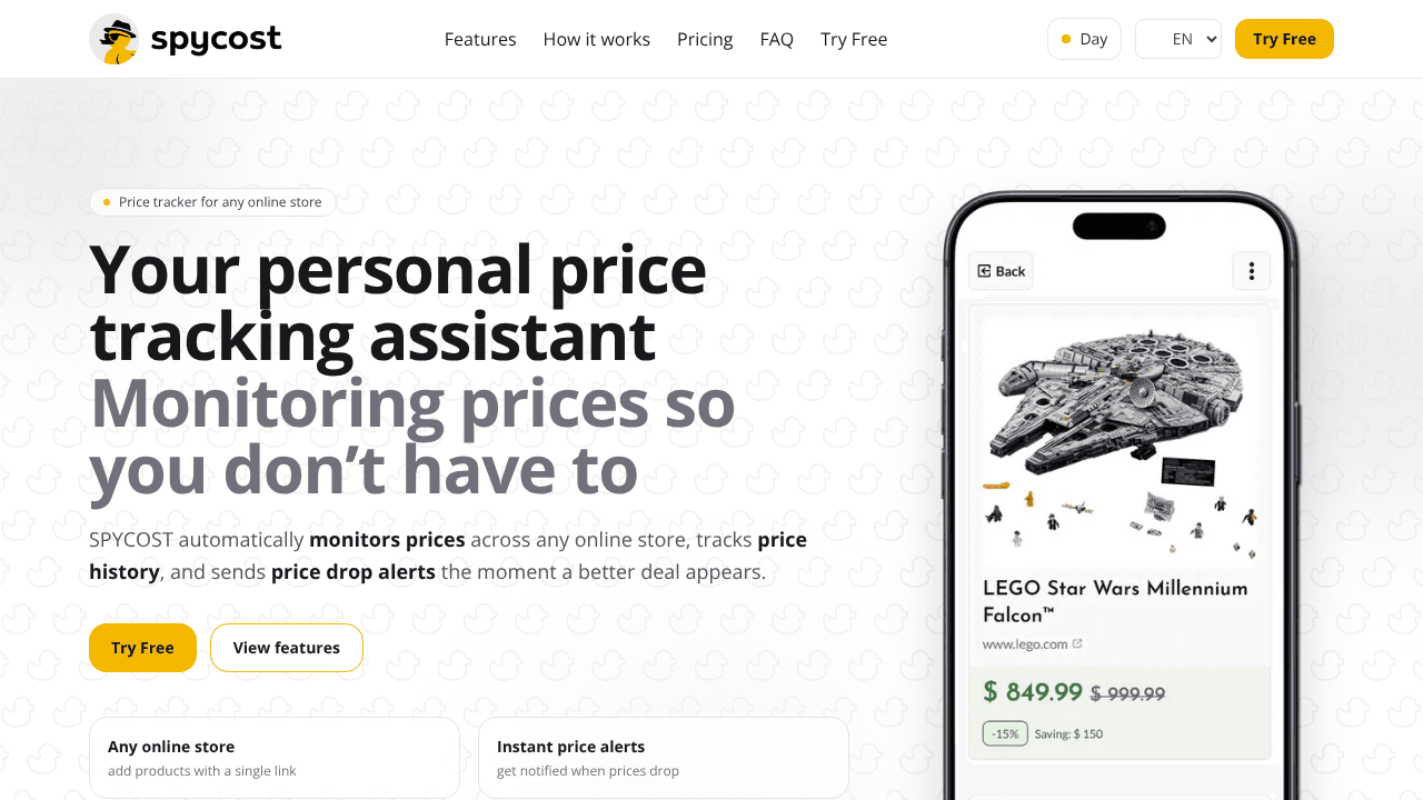 Spycost website screenshot