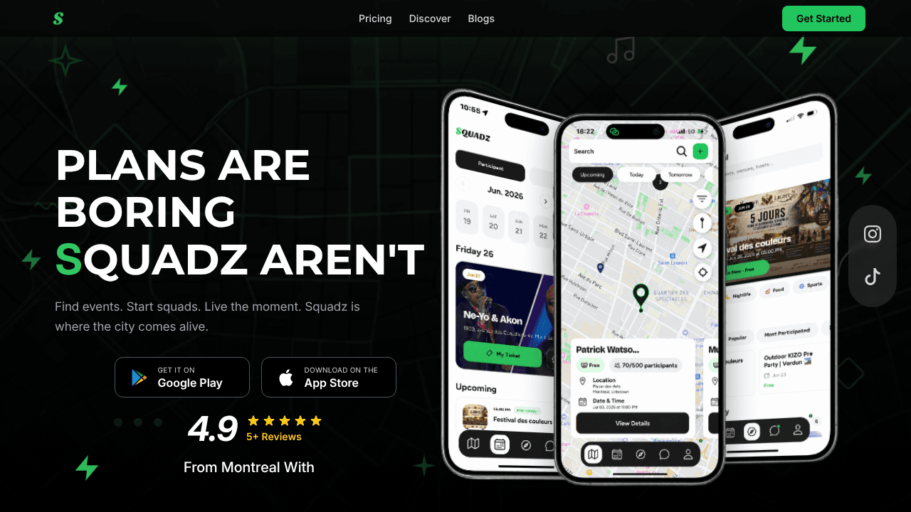 Squadz website screenshot