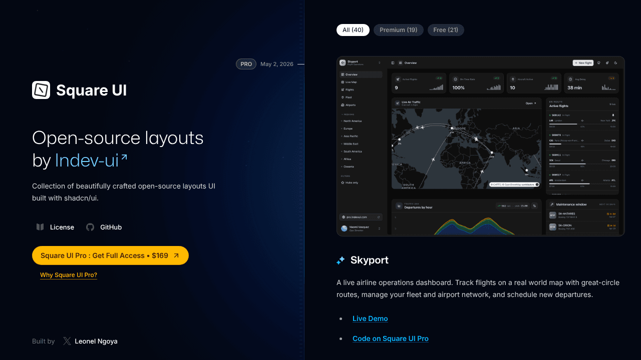 Square UI website screenshot