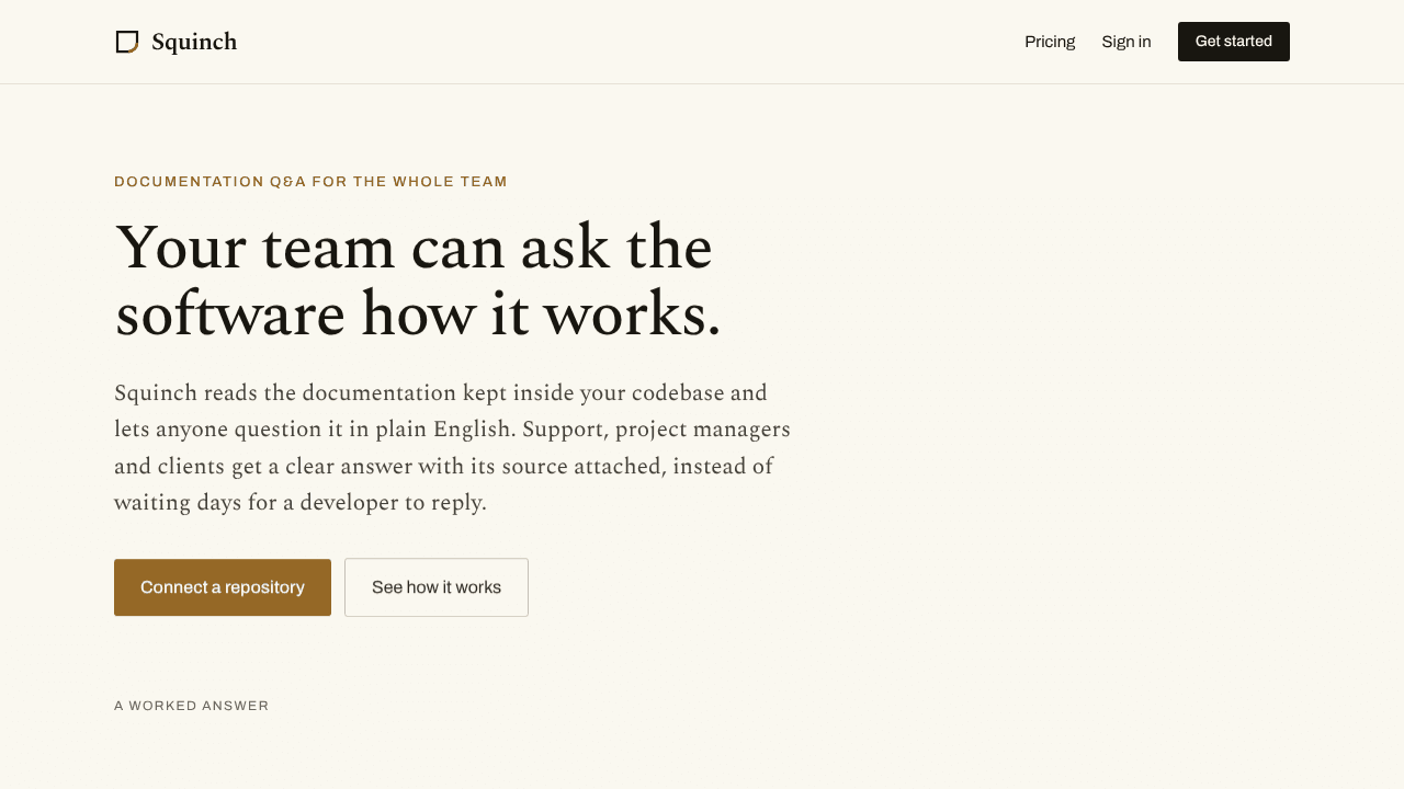 Squinch website screenshot