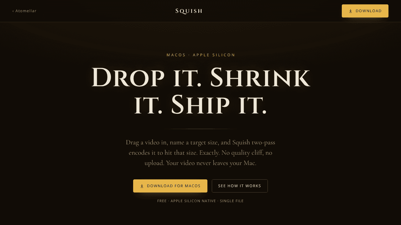 Squish website screenshot