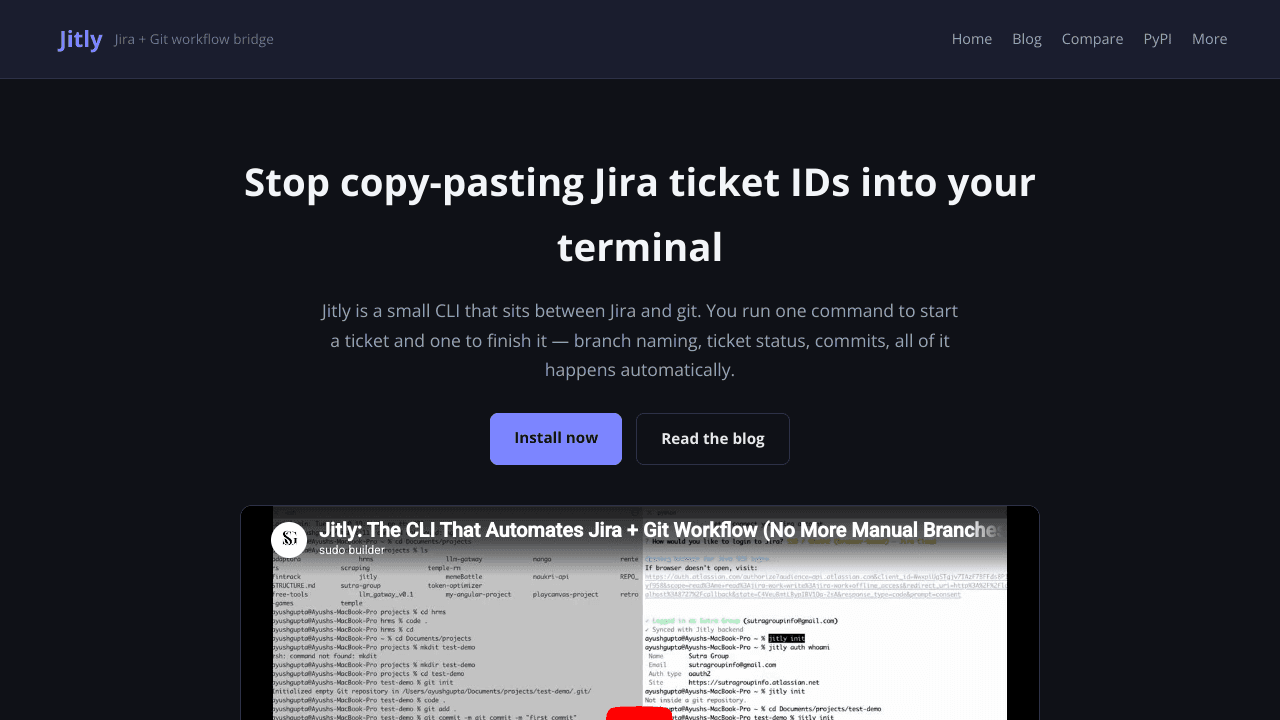 Jitly website screenshot