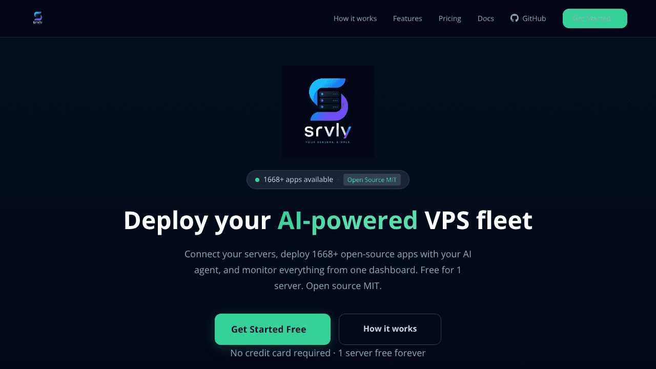 srvly website screenshot
