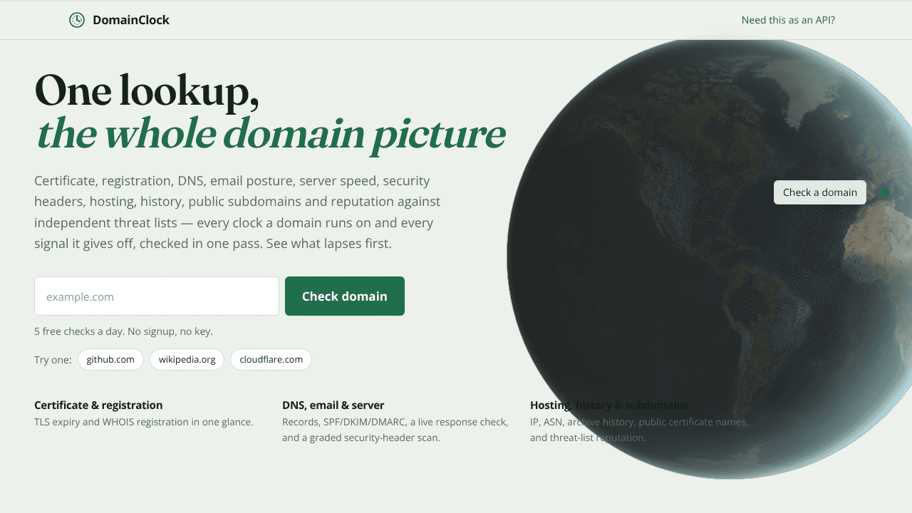 SSL Domain Health website screenshot