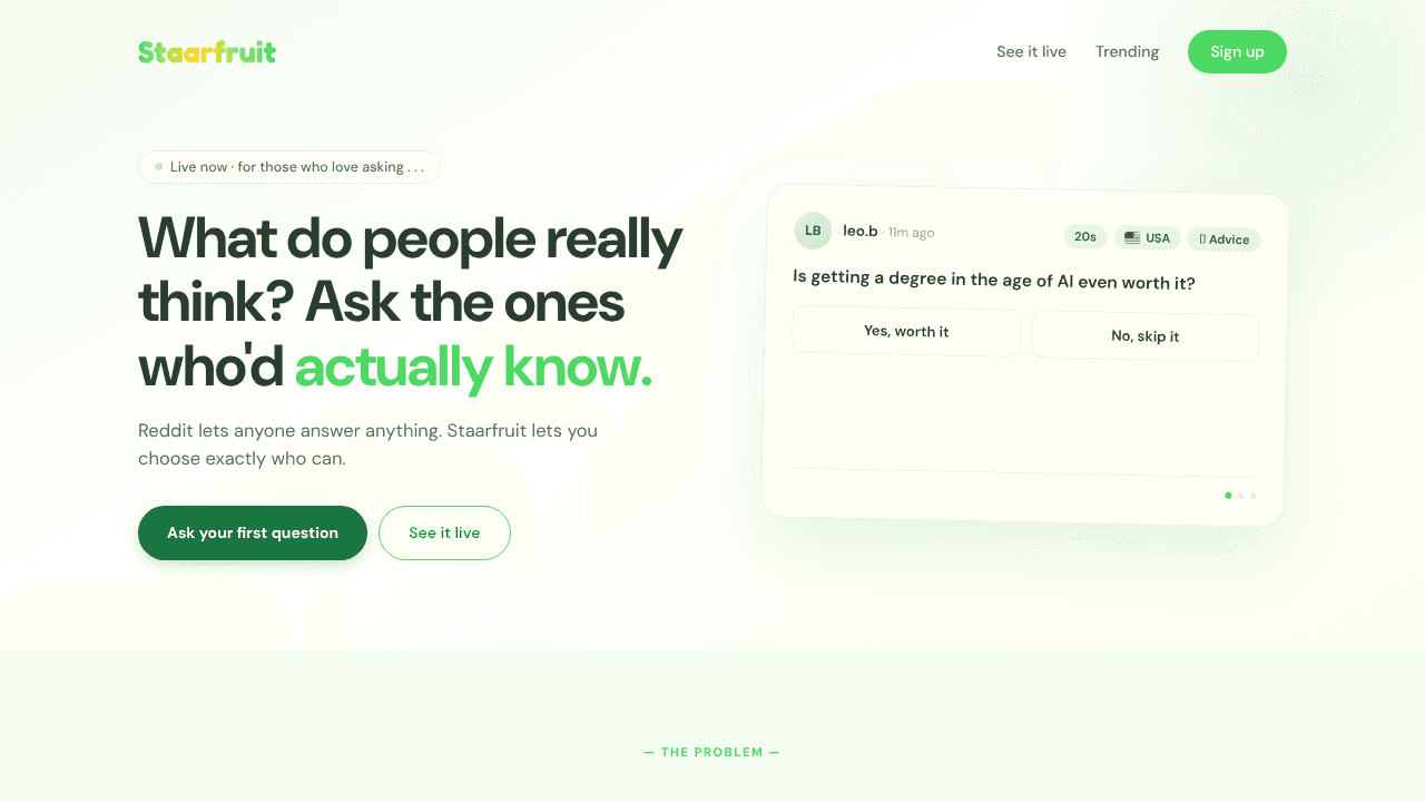 Staarfruit website screenshot
