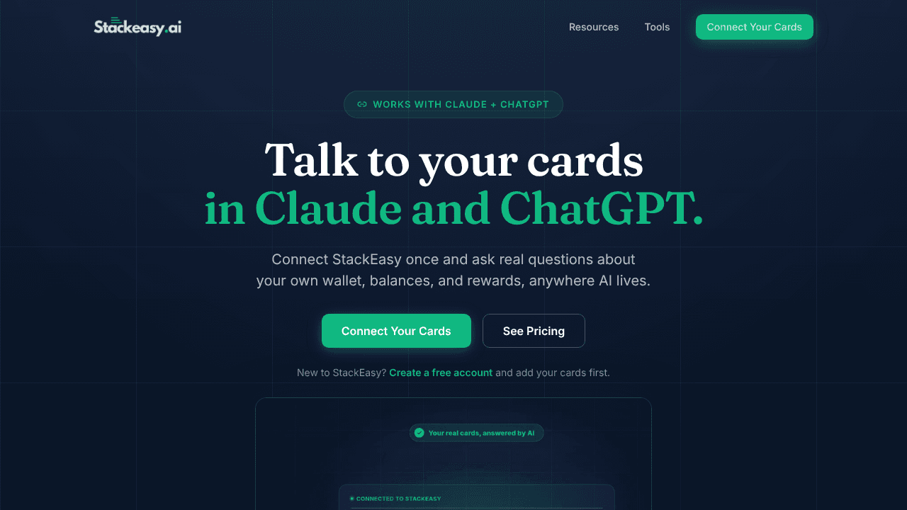 StackEasy AI Connect website screenshot