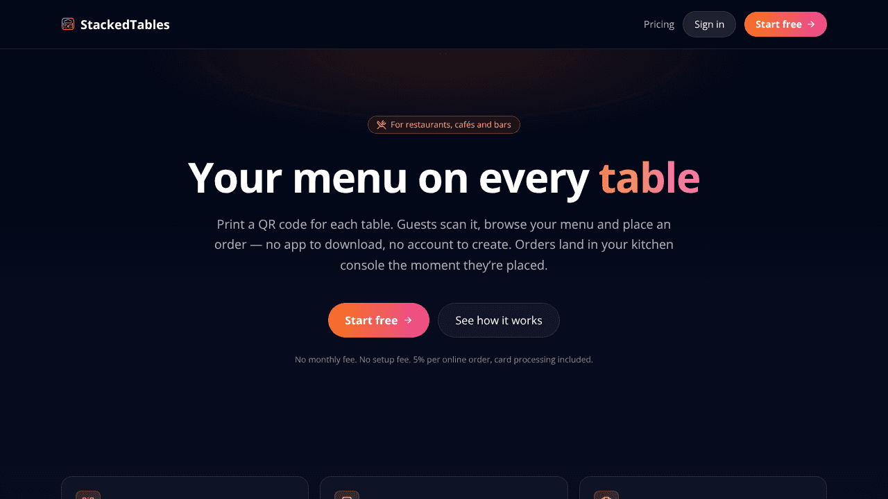 StackedTables website screenshot