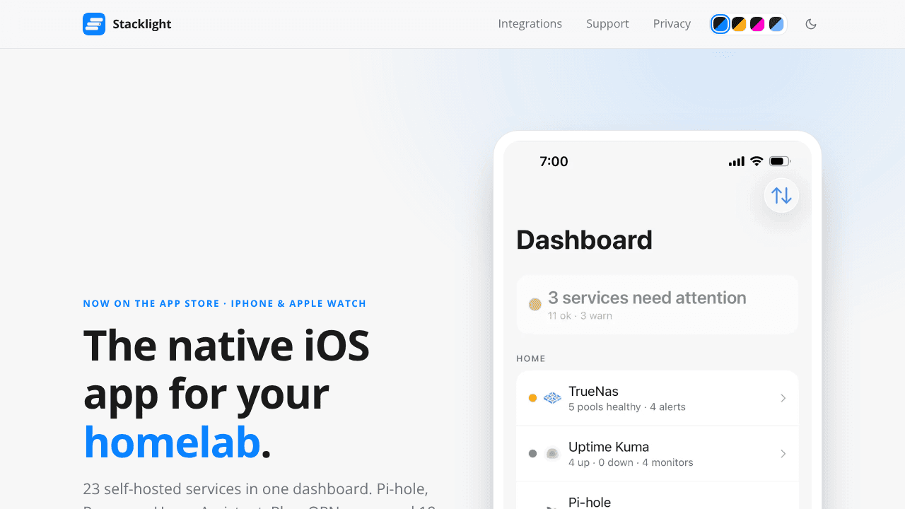 Stacklight website screenshot