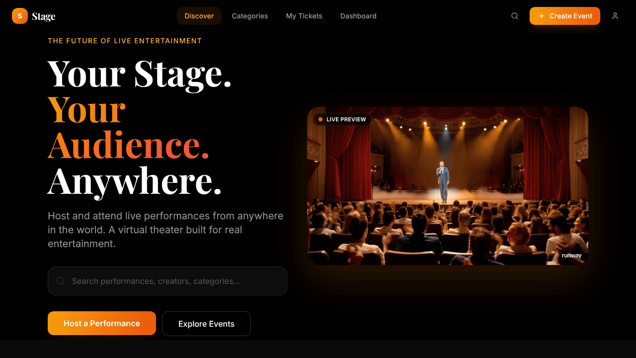 Stage  website screenshot