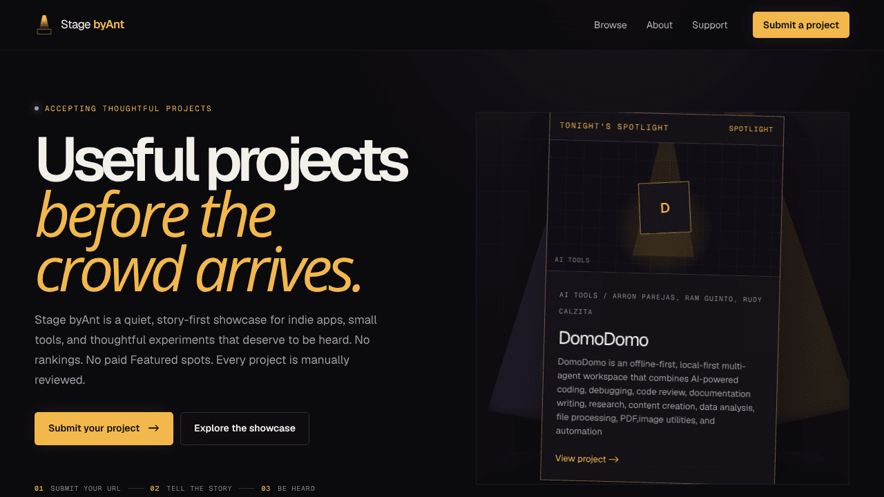 Stage byAnt website screenshot