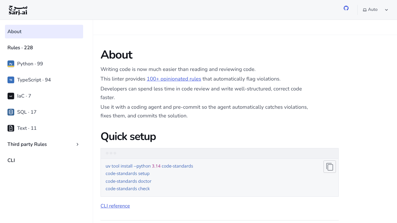 Standards website screenshot