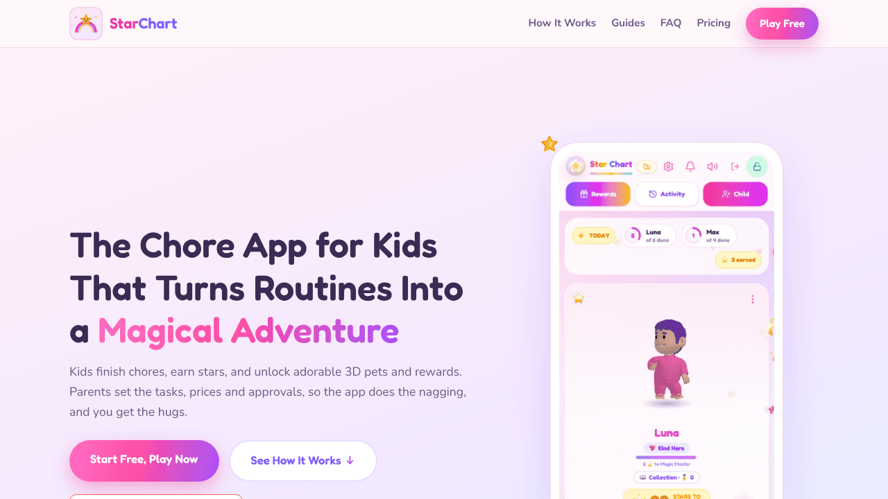 Star Chart Kids website screenshot