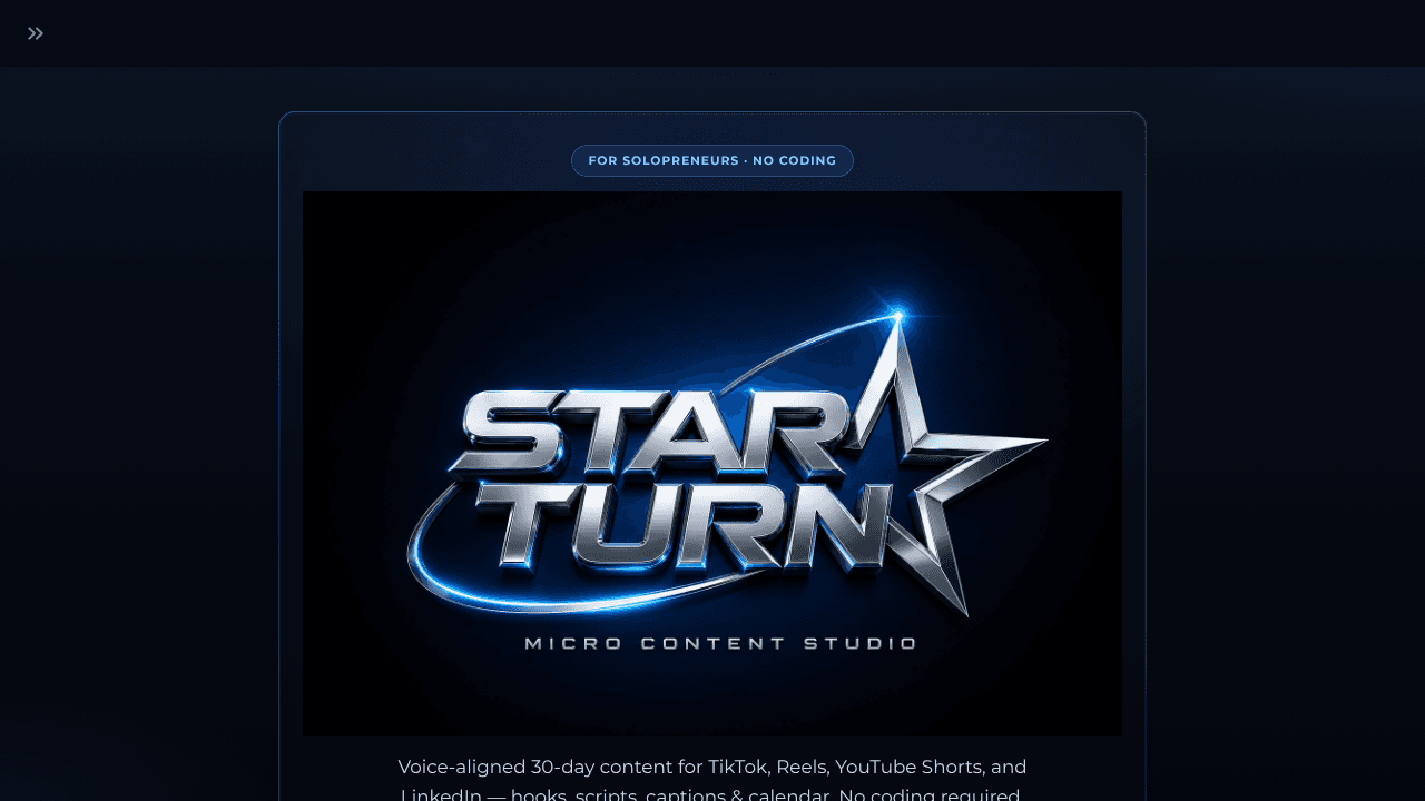 Star Turn  website screenshot
