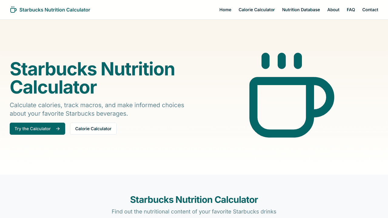 Starbucks Nutrition Calculator