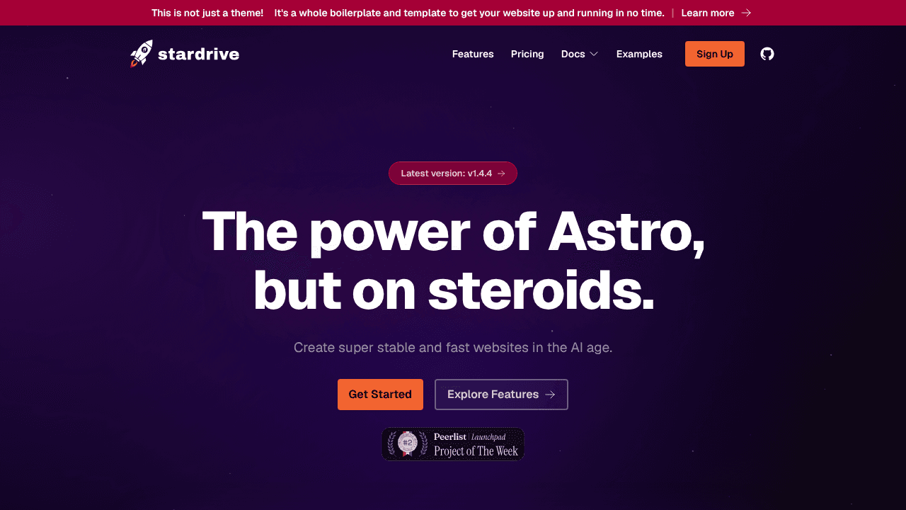 Stardrive - Free Astro Boilerplate website screenshot
