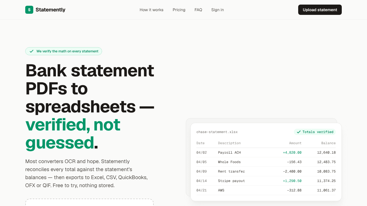 Statemently website screenshot