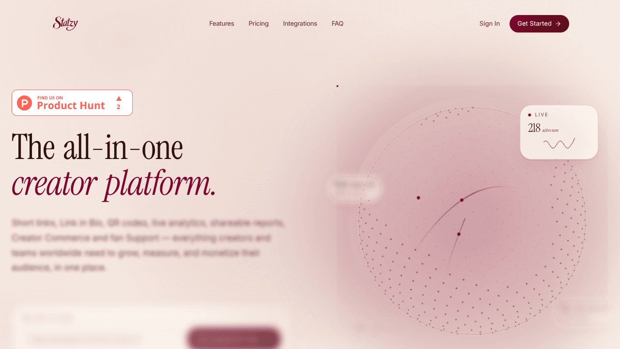 Statzy website screenshot