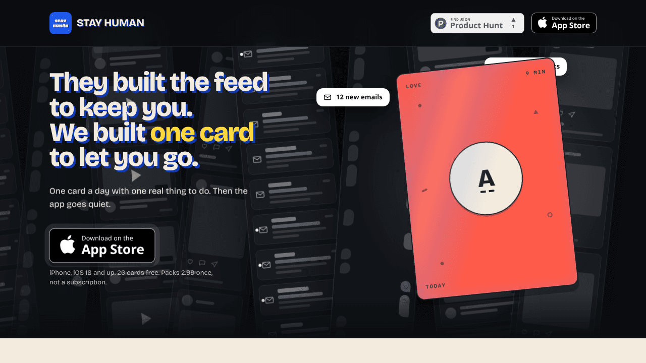 Stay Human website screenshot