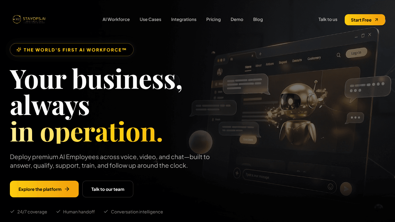 StayOps AI website screenshot