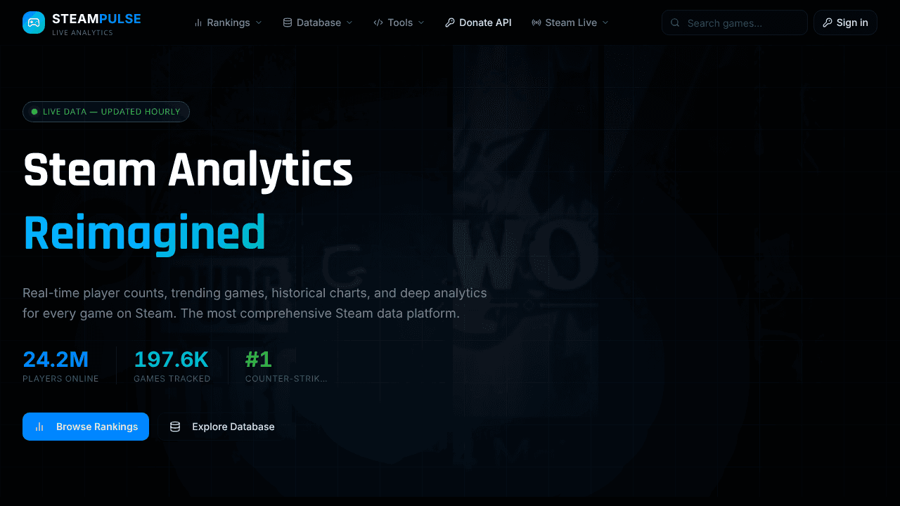 SteamPulse website screenshot