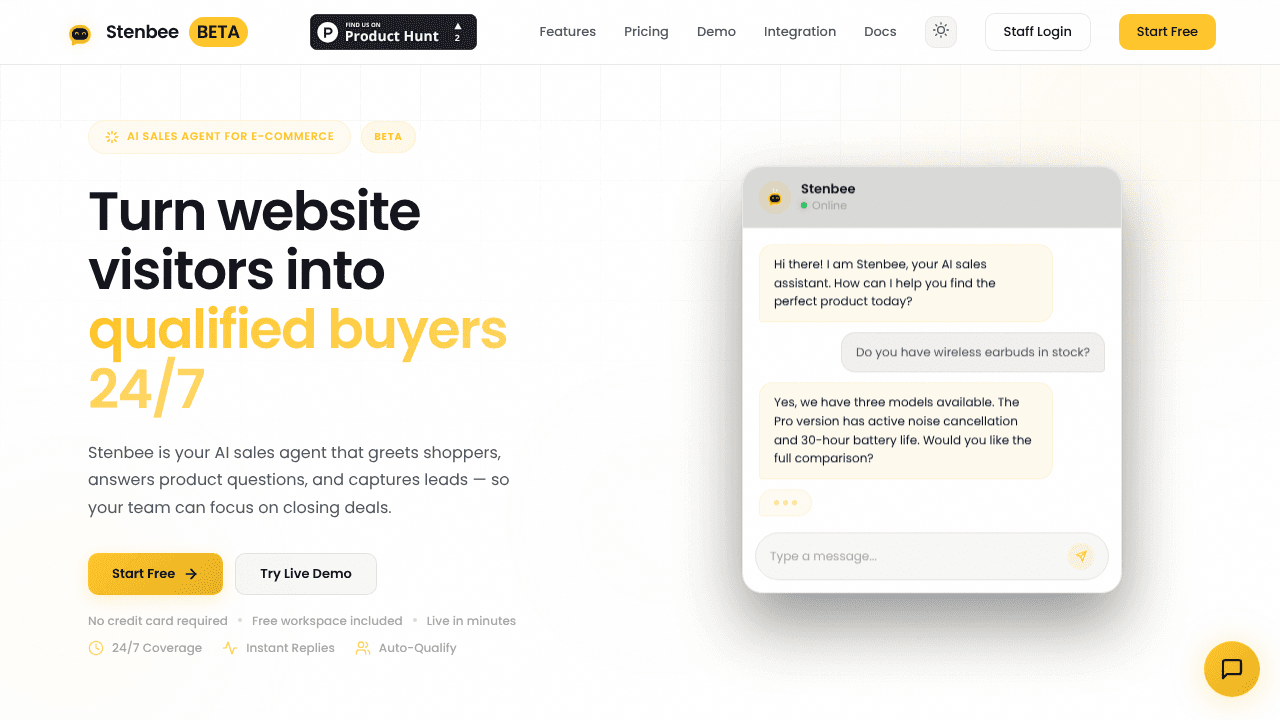 Stenbee website screenshot