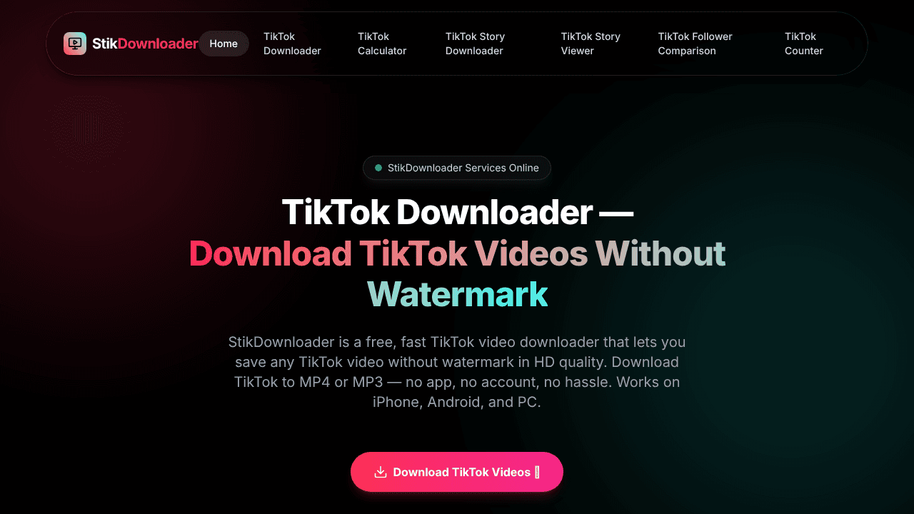 StikDownloader website screenshot