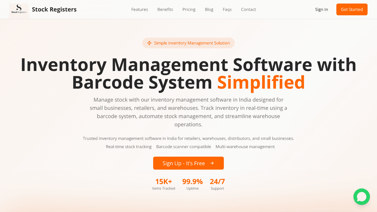 Stock Registers website screenshot