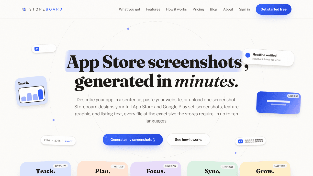 Storeboard website screenshot