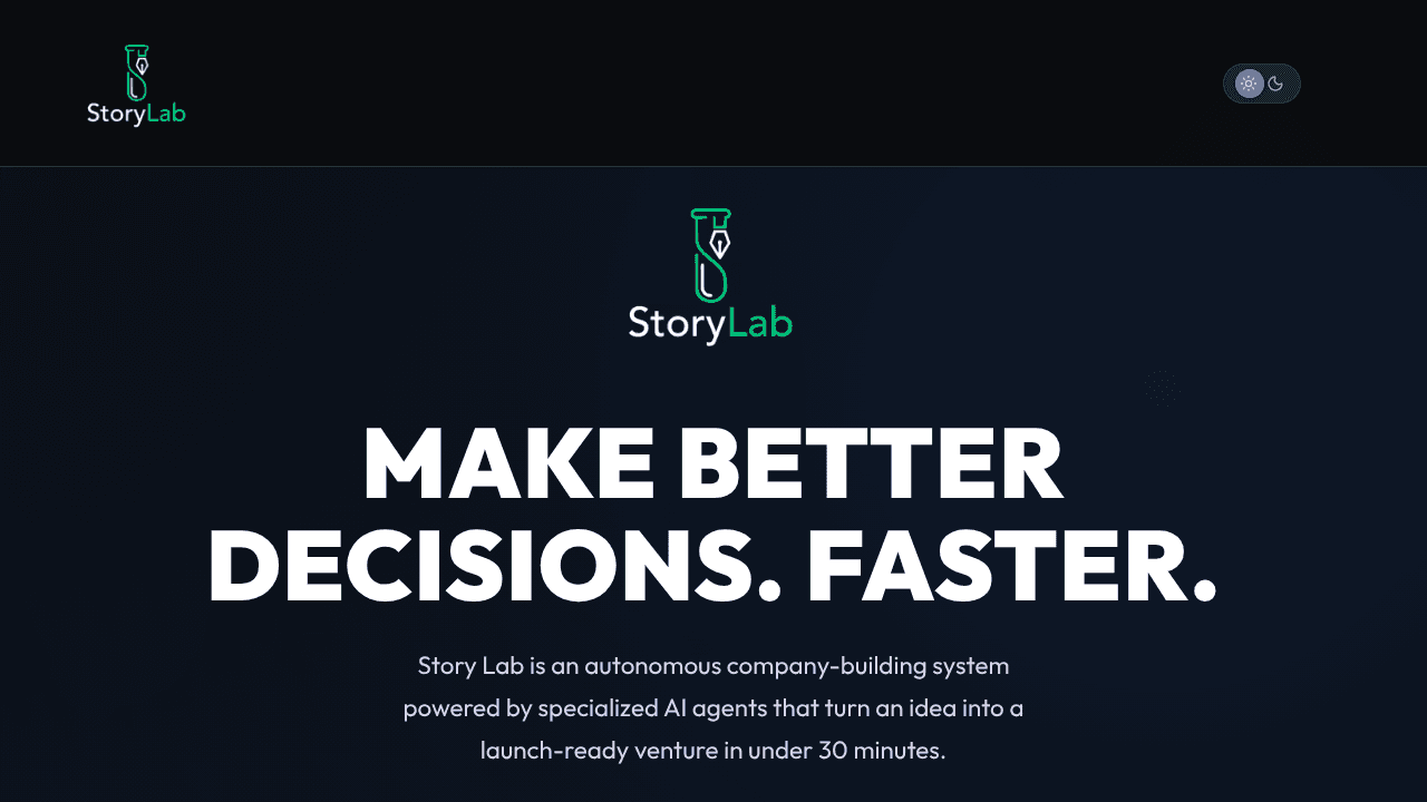 StoryLab website screenshot