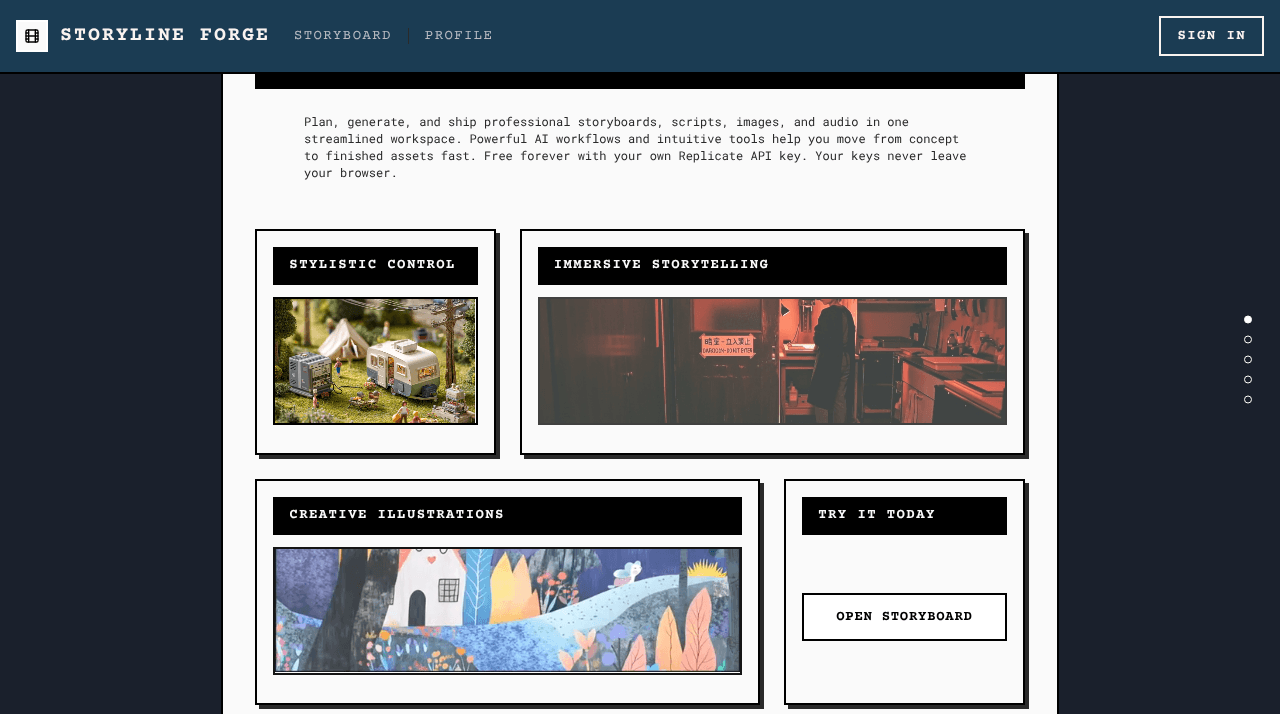 Storyline Forge website screenshot
