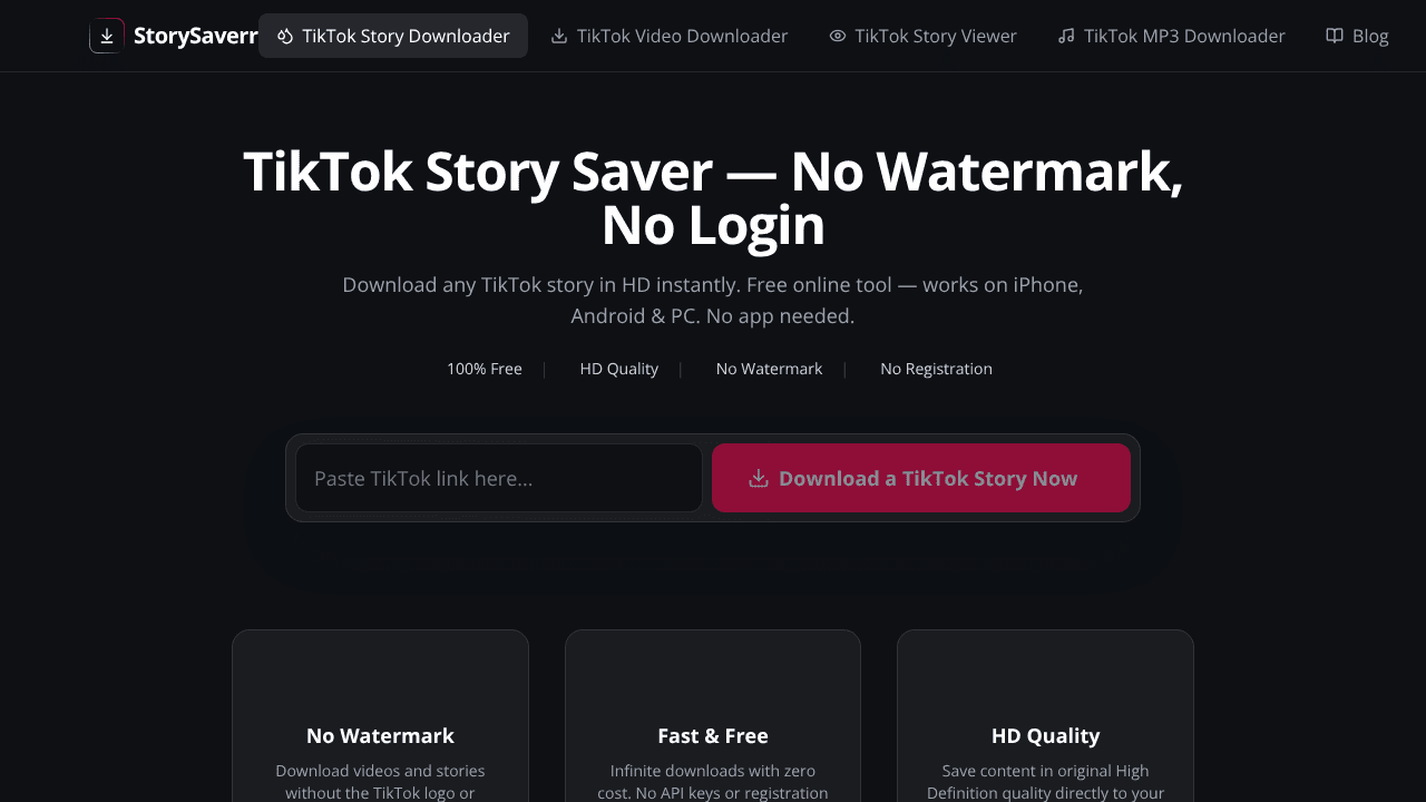 StorySaverr website screenshot