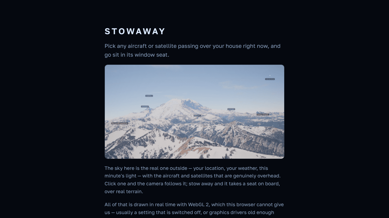 Stowaway website screenshot