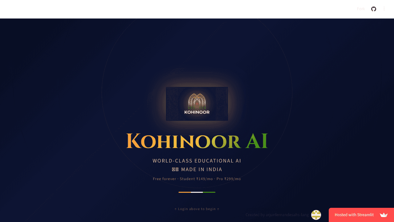 Streamlit website screenshot