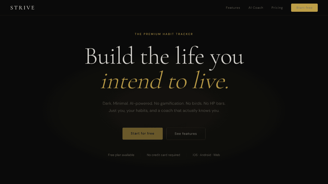 STRIVE website screenshot