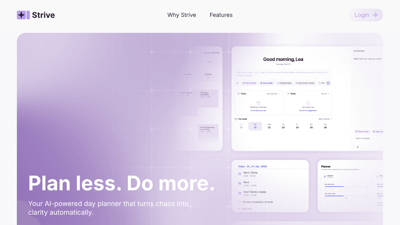 Strive website screenshot