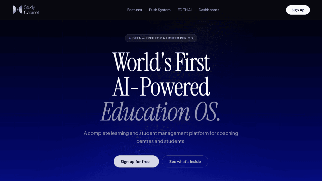 Study Cabinet website screenshot