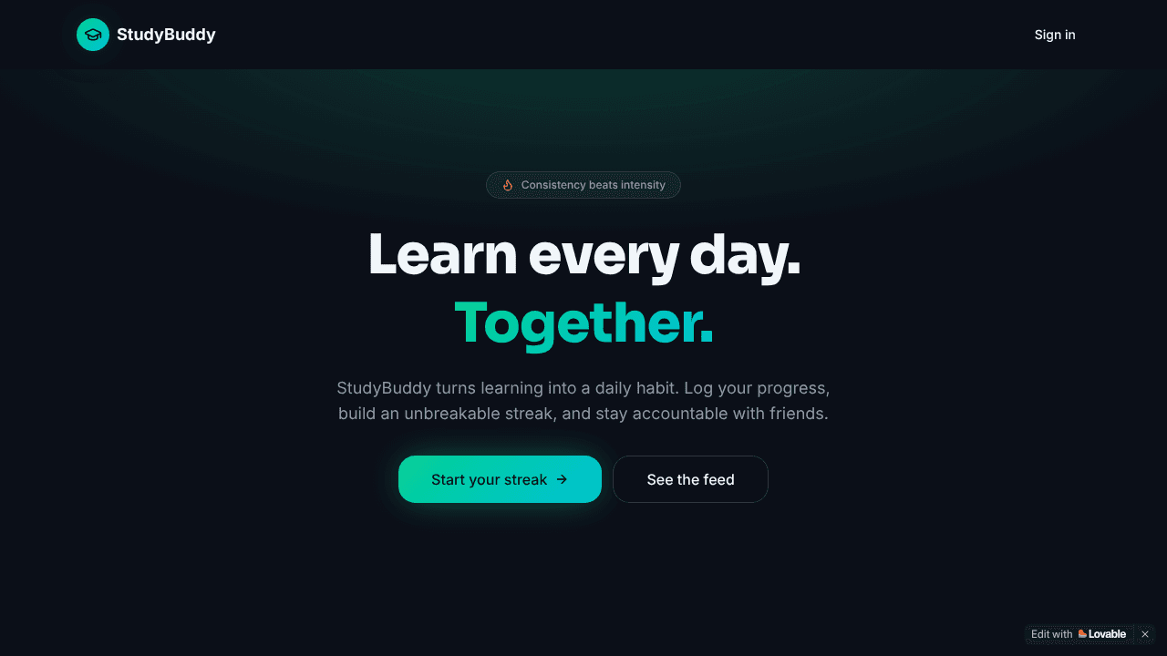 StudyBuddy website screenshot